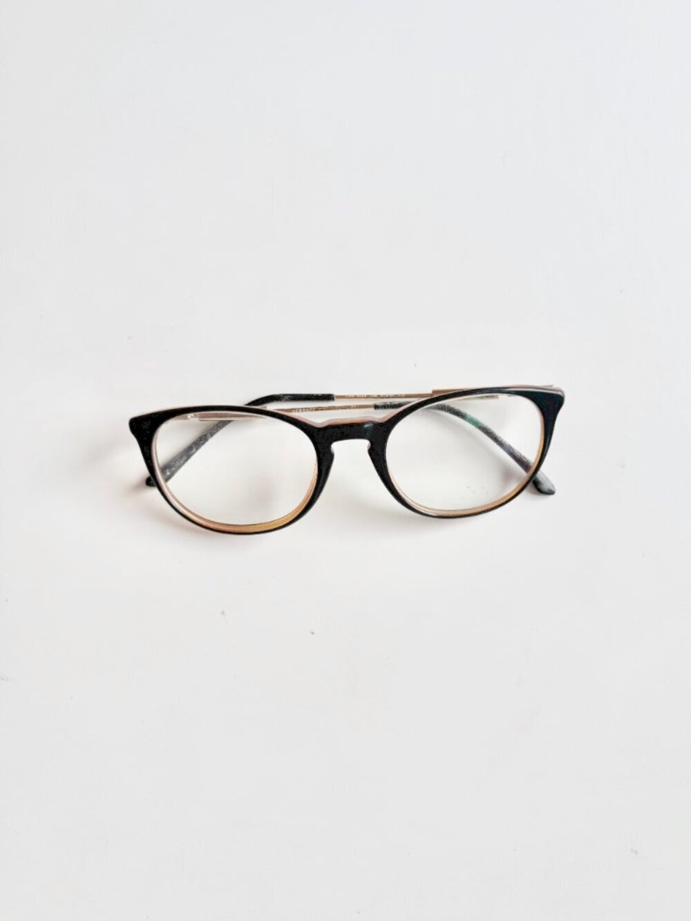VERSACE 3227 Black Amber Acetate Plastic Full Frame Eyeglasses Glasses